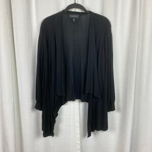 Lane Bryant Black 3/4 Sleeve Cropped Waterfall Cardigan Sz.26/28W
